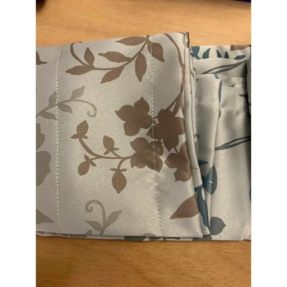 New Sun Zero Thermal Insulated Blackout Curtain Panel Gray Blue Tan 54 x 84